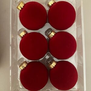 NEW Red Flocked Christmas Ornaments Michaels